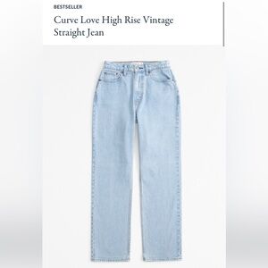 NWOT Abercrombie & Fitch Curve Love High Rise Straight Jeans